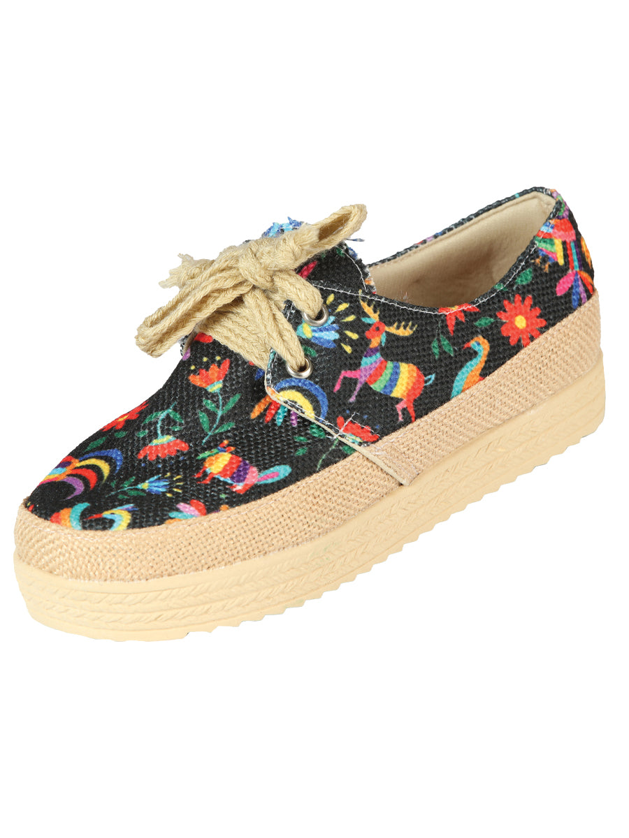 Mexican Artisanal Yute Tennis Shoes, 50% Cotton, 50% Polyester, Multicolor, 603958