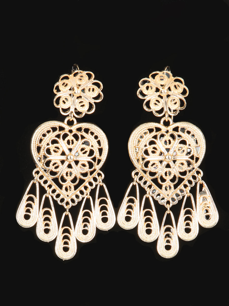 Mexican Artisan Filigree Gold Earrings 604025