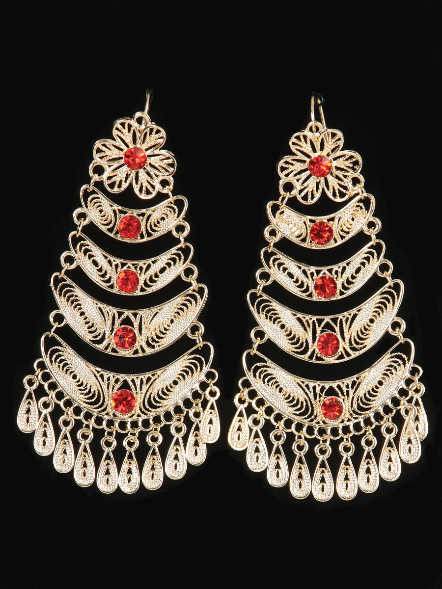 Mexican Artisan Filigree Gold Earrings 604031